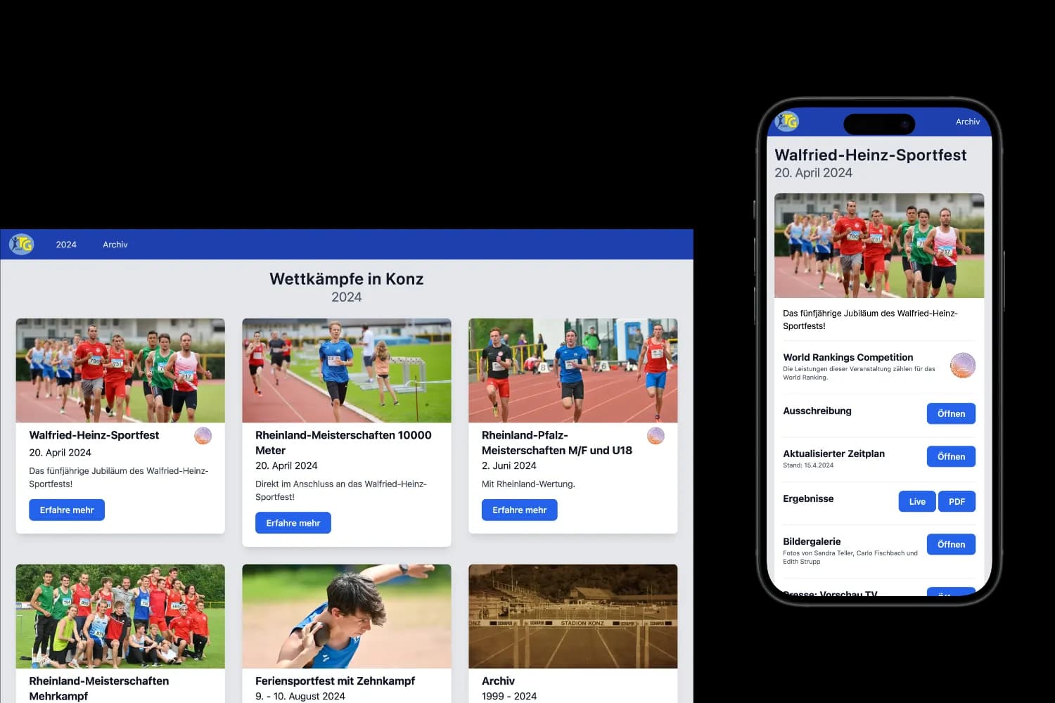 Wettkampf-Webseite der TG Konz Leichtathletik